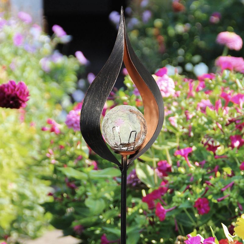 37.2" Solar Flame Torch Stake Black - Exhart