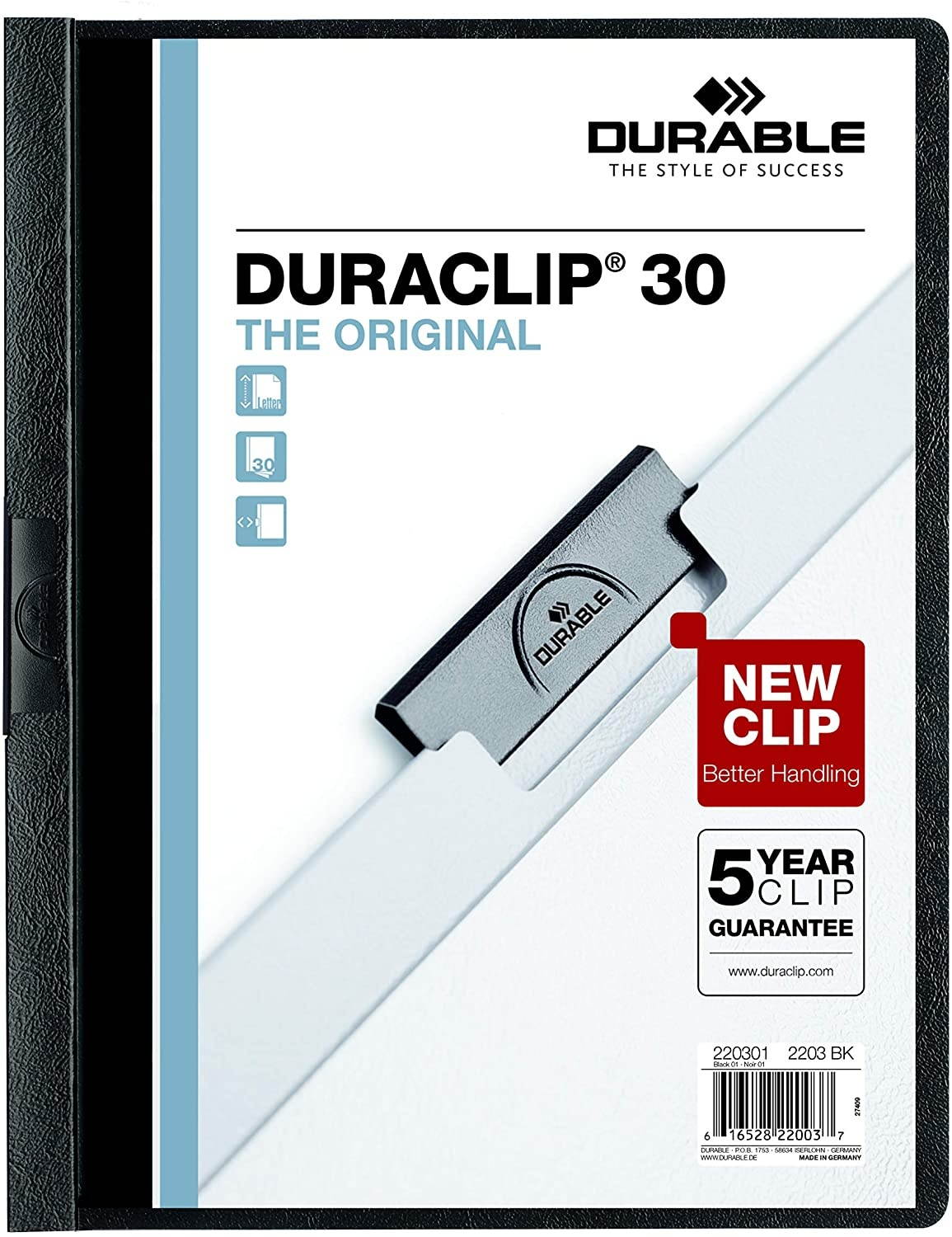 Durable 220401 DuraClip Report Cover, 8.9" x 11.2"