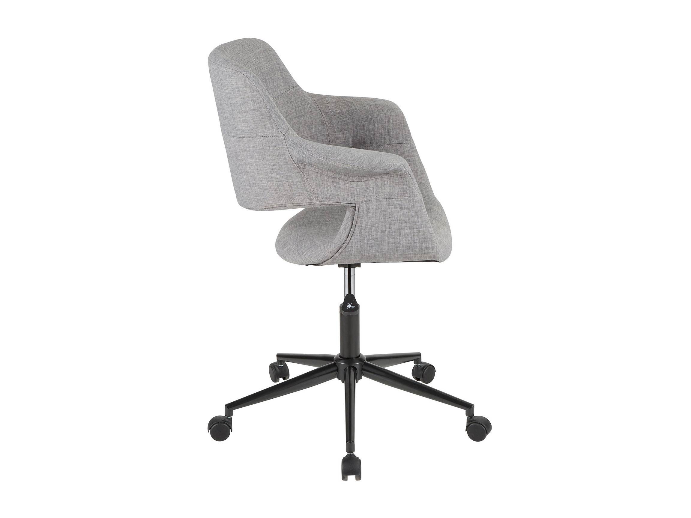 Vintage Flair Mid-Century Modern Office Chair in Grey with Black Metal Base by LumiSource
