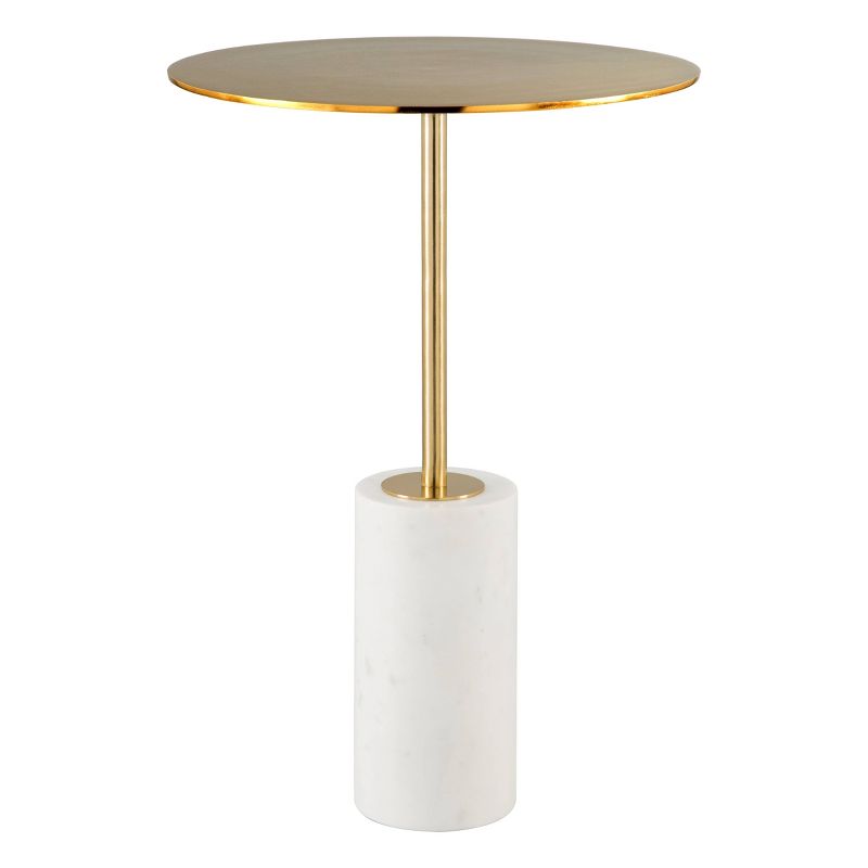 Annie Side Table White/Gold - ZM Home
