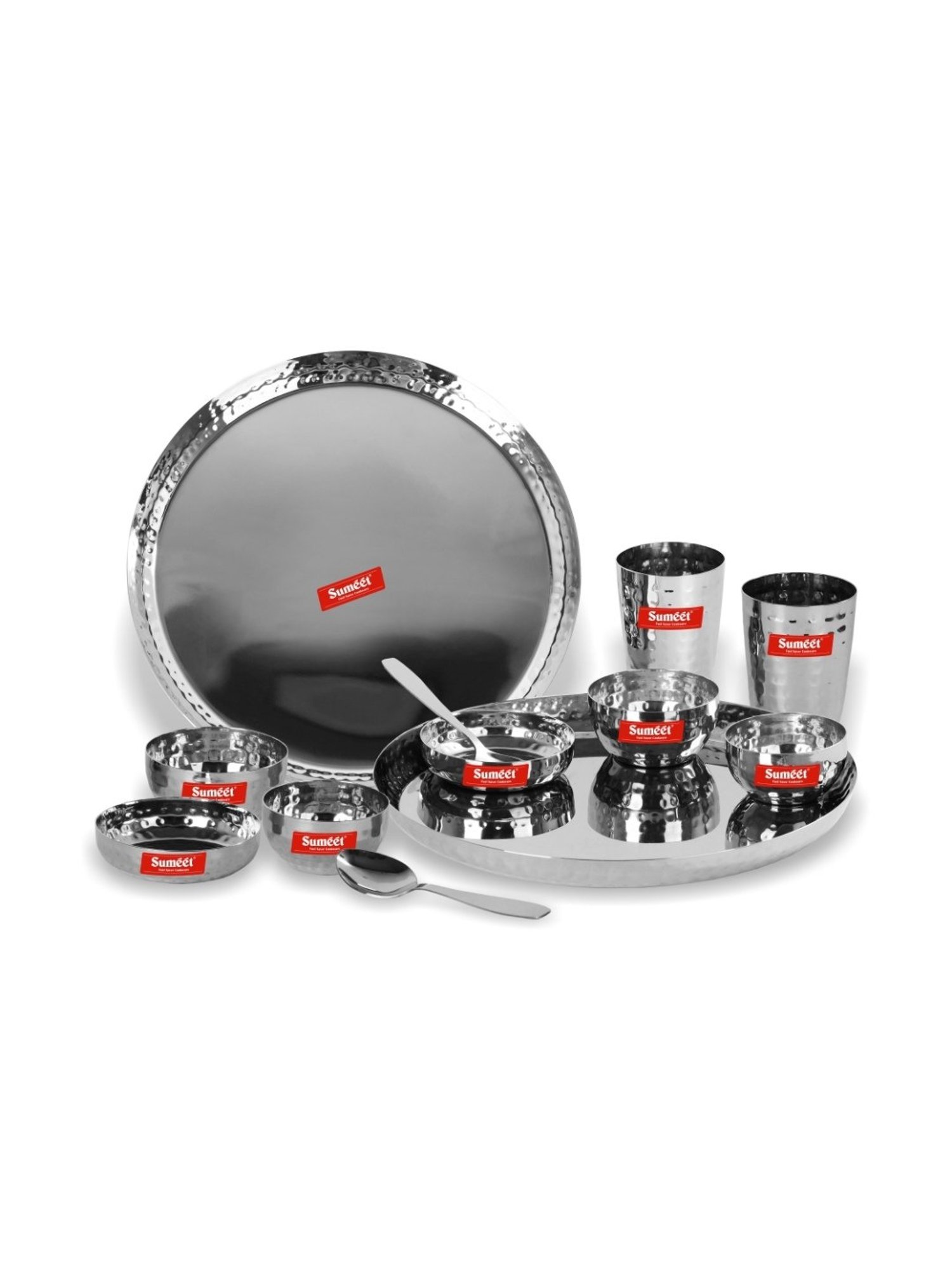 Cello White & Rust Glass Dinner Set