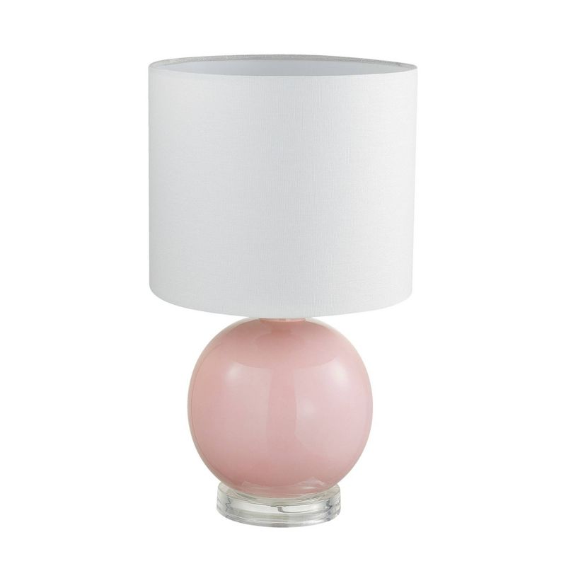 18" Camille Table Lamp with Fabric Shade Blush Pink/White - Globe Electric