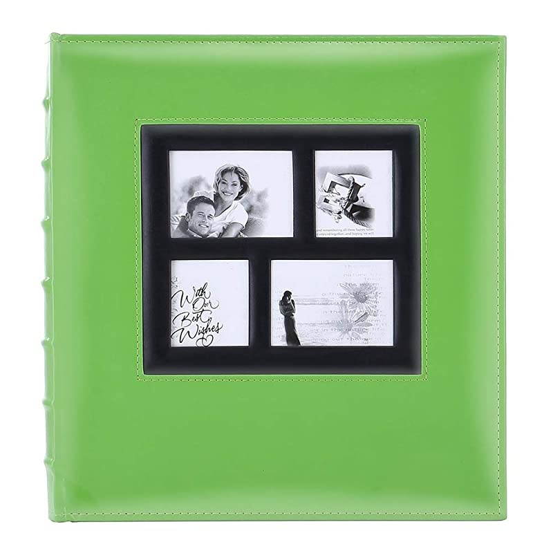 Photo Album 4x6 600 Photos Large Capacity Wedding Family Leather Cover Picture Albums Holds 600 Horizontal and Vertical 4x6 Photos with Black Pages Green