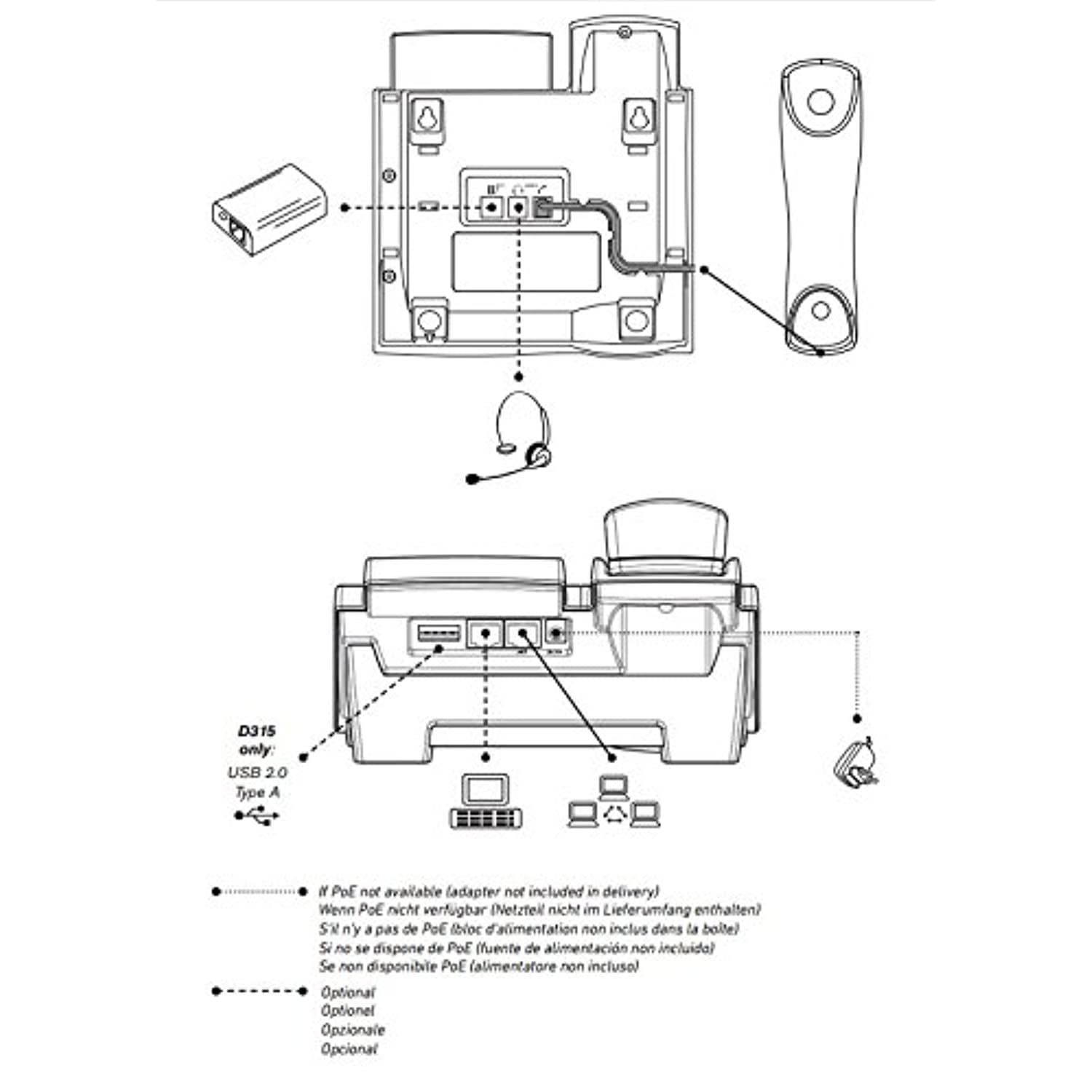 Snom SNO-D305 HD Audio IP Desk Telephone with 4 Line 3.8" Display