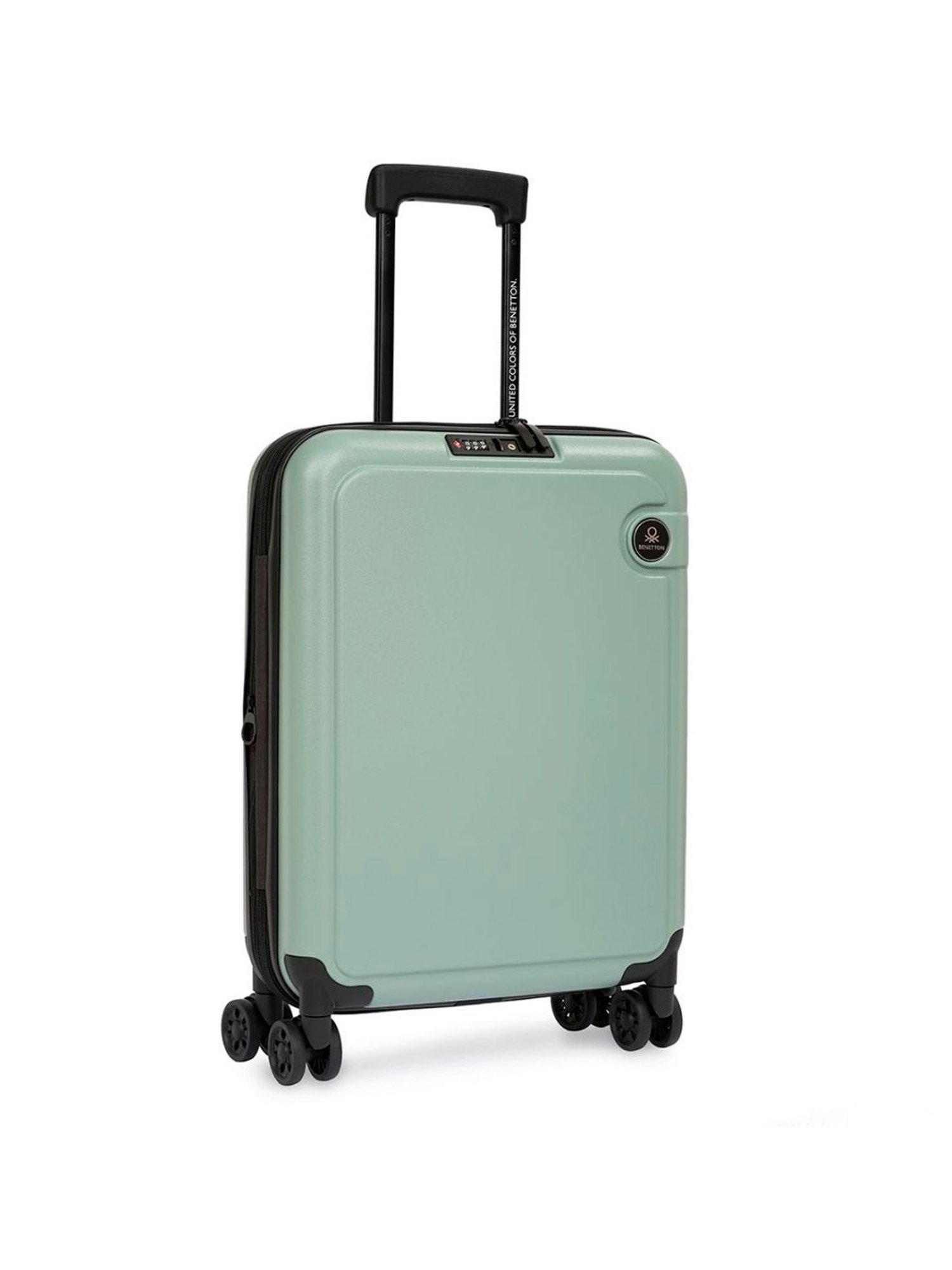United Colors of Benetton Ryzen Green Solid Hard Cabin Trolley Bag - 55 Cms