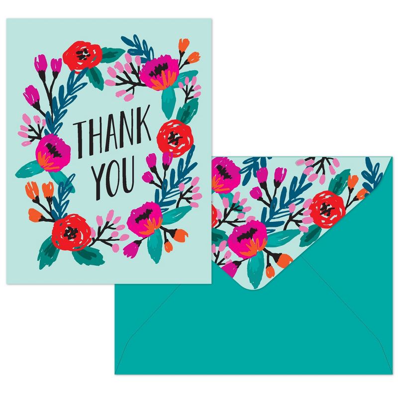 8ct Flowers & Bike Handmade Boxed Thank You Blank Note Cards - PAPYRUS