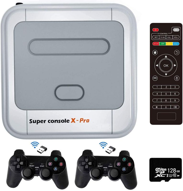 Super Game Console X Pro, Retro Video Game Console,4K HDMI TV Output Game Consoles Built-in 128G with 40000+ Video Games,Support for PS1/PSP/DC/N64