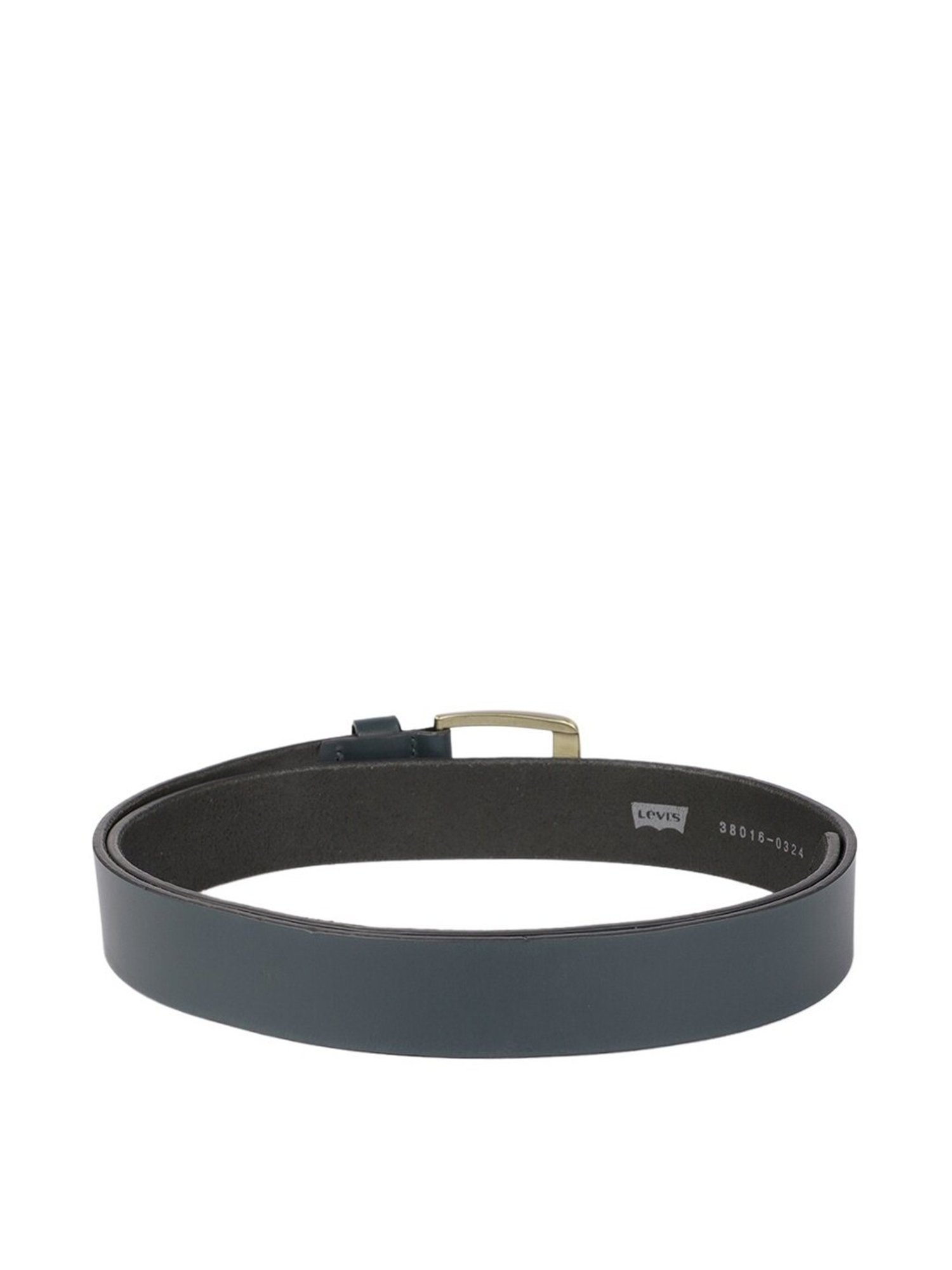 BELWABA Black Textured Formal Leather Belt for Men