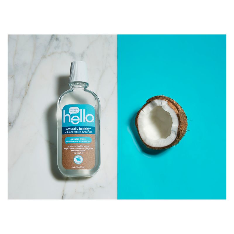 hello Naturally Healthy Antigingivitis Mouthwash , Alcohol Free and Vegan , 473ml