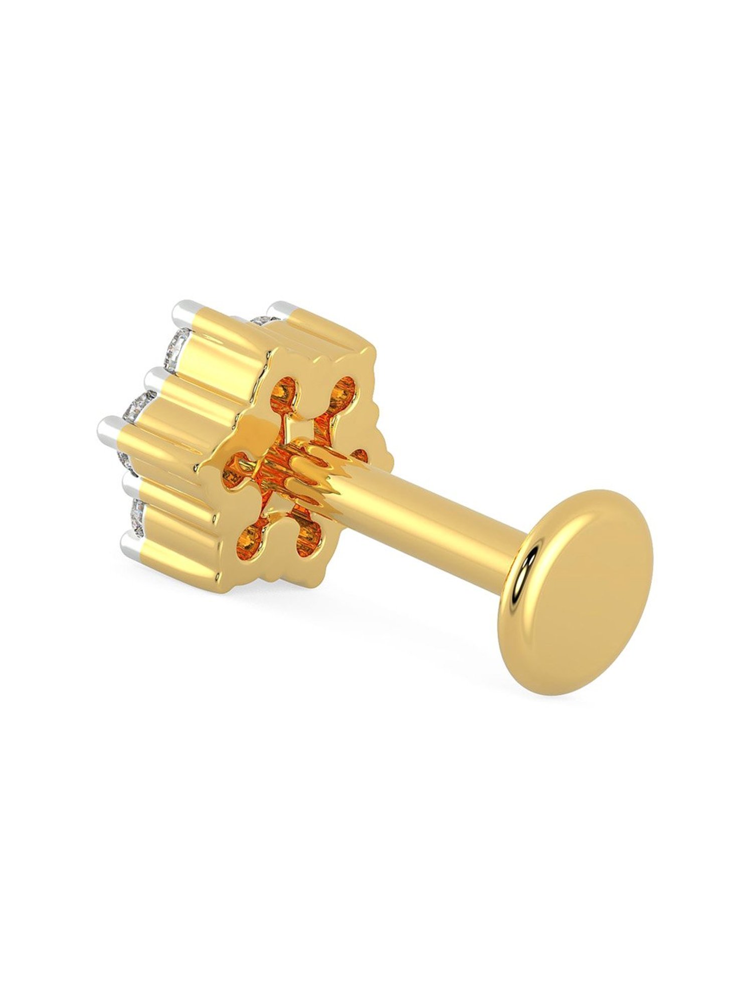 Malabar Gold and Diamonds 18k Gold & Diamond Mine Nosepin for Women