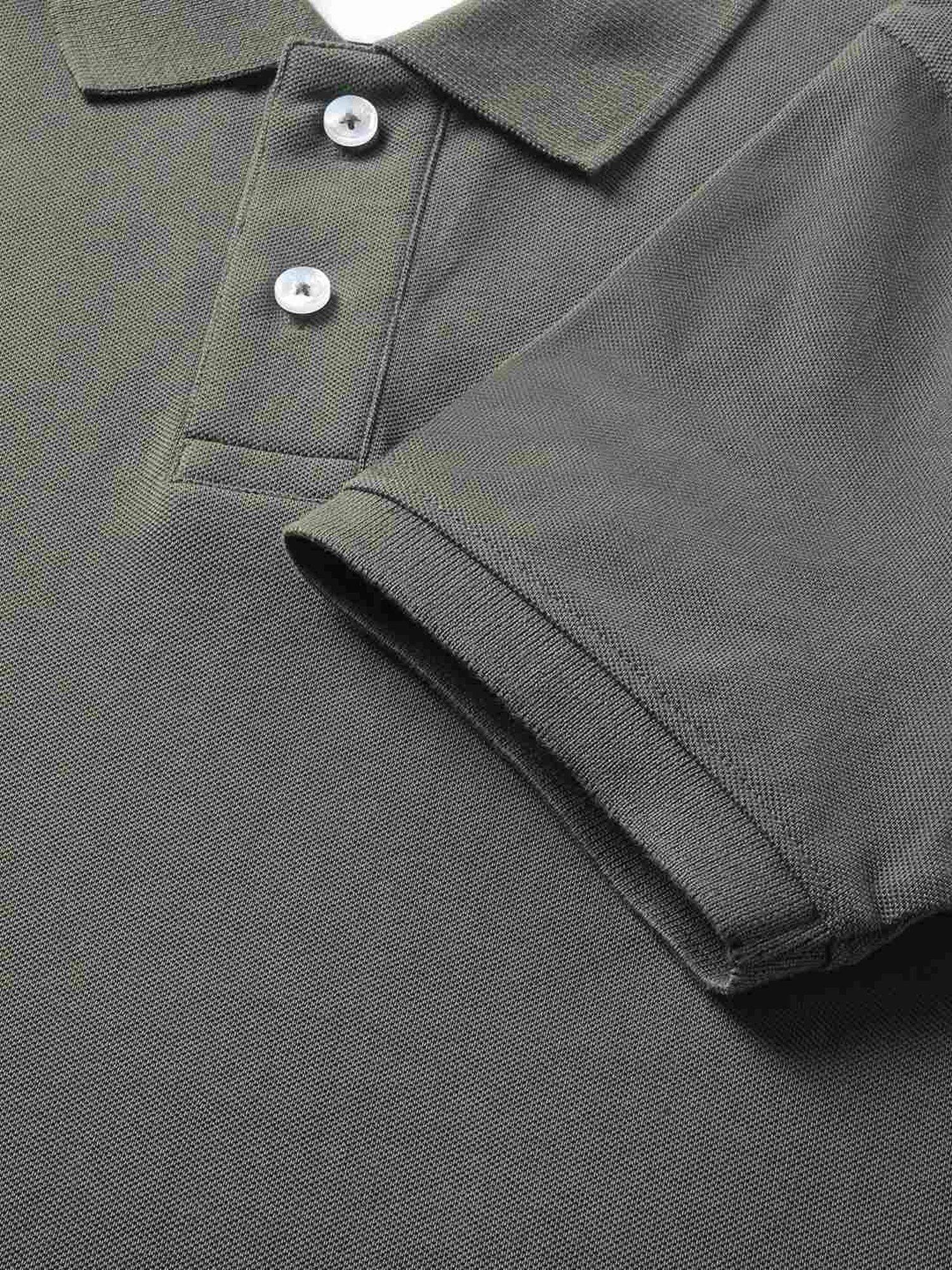 The Bear House Olive Cotton Slim Fit Polo T-Shirt