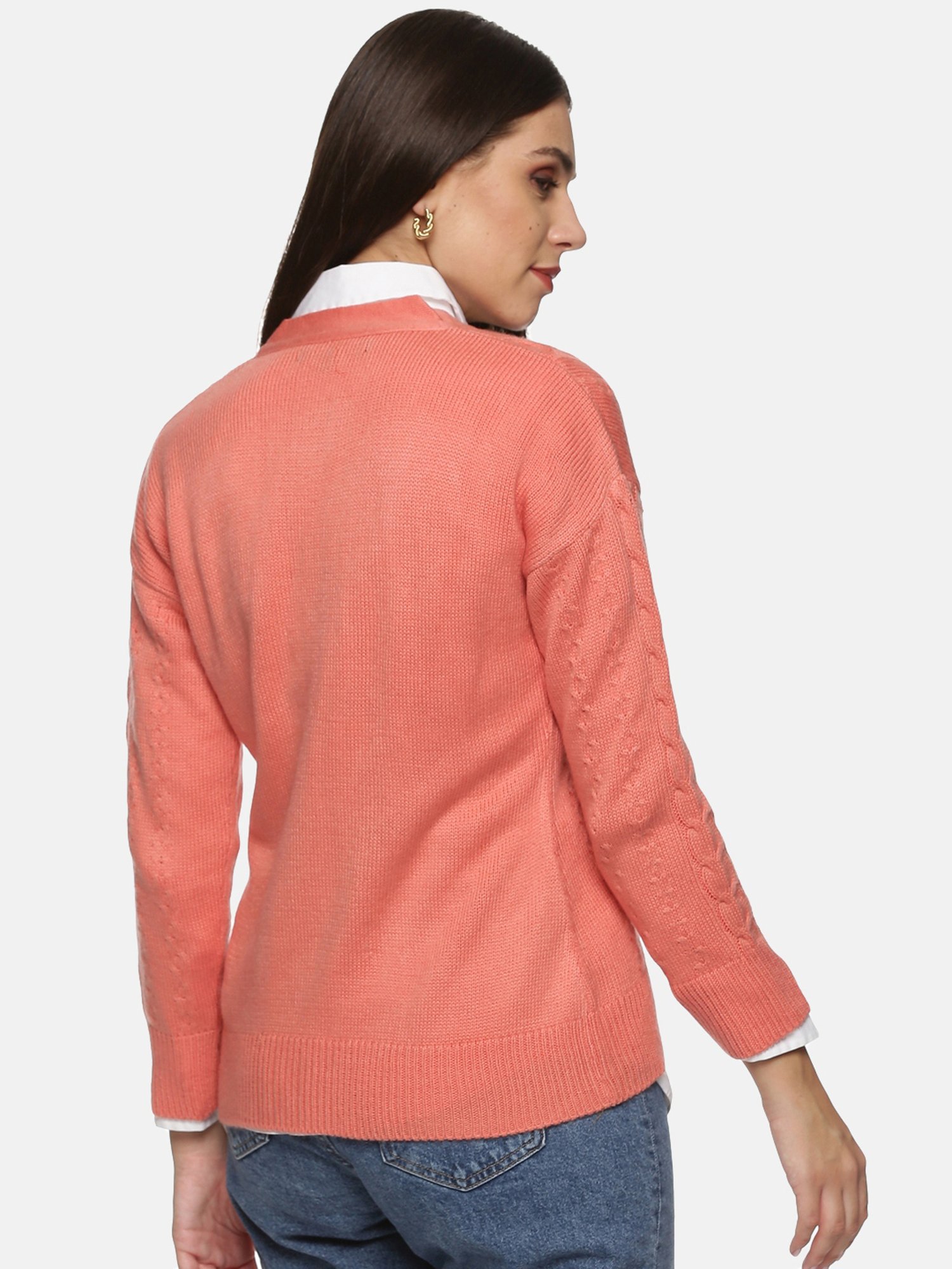 ISU Peach V Neck Sweater