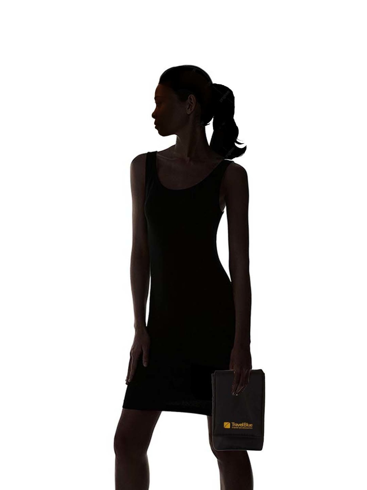 Travel Blue Black Solid Phone Pouch