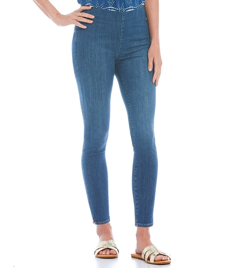 NYDJ Super Skinny Stretch Denim Pull-On Side Slit Hem Jeans