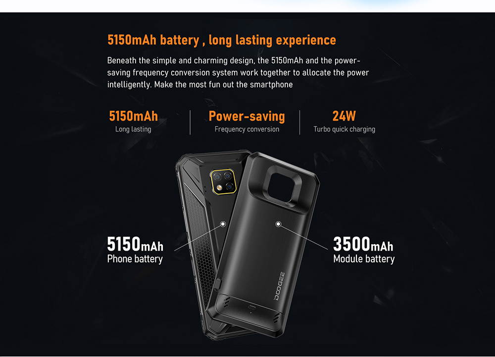 DOOGEE S95 PRO 8+256GB Rugged Smartphone Unlocked Outdoor 4G, Helio P90 Phones Dual SIM, Android 9.0 IP68 Waterproof, 48+8+8+16MP AI Cameras, 6.3 inch, 5150mAh+3500mAh, GPS/NFC/Wireless Charge