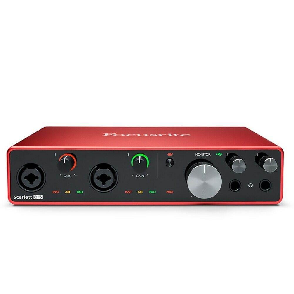 Focusrite Scarlett 8i6 Audio Recording Interface, USB 2.0, 24-bit / 192kHz