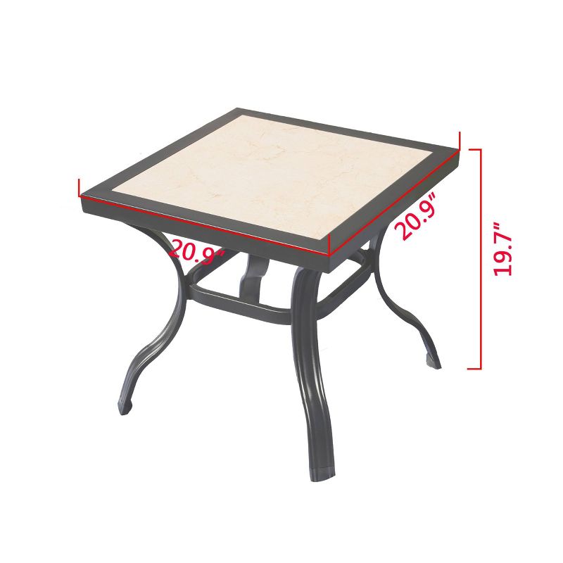 3pc Patio Steel Patio Seating Sets Cream - Lokatse