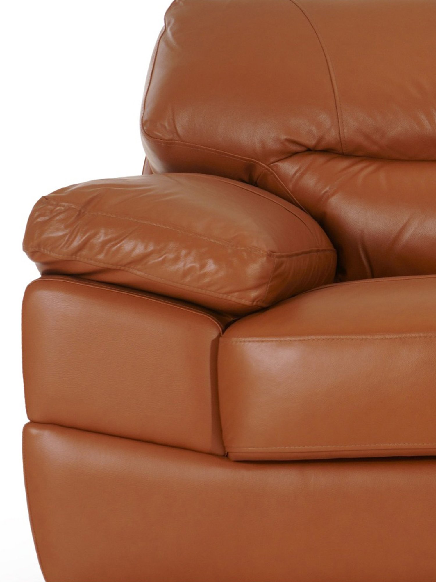 Durian Hensley Contemporary Tan Brown Leather 3 Seater Sofa