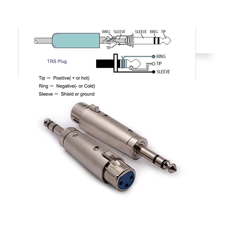 TRS to XLR Female Adapter Female XLR to Stereo Balanced Audio Connector - 2 Pack
