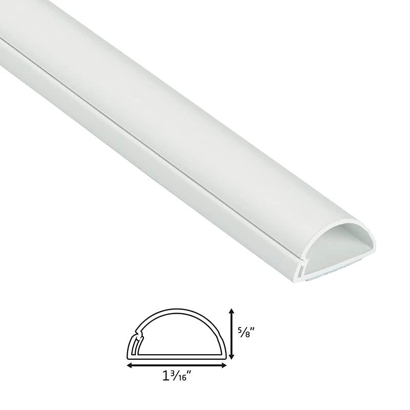 Mini Cable Raceway Kit | SelfAdhesive Wire Covers | Electrical Raceway Popular Cable Organizer for Home Theater TV Office and Home | 4 x 39 Lengths Per Pack White