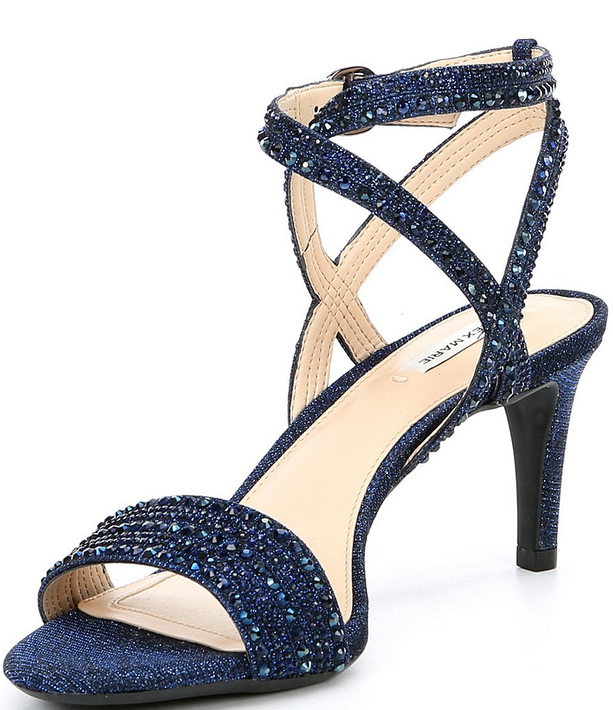 Alex Marie Parlyn Glitter Rhinestone Strappy Sandals