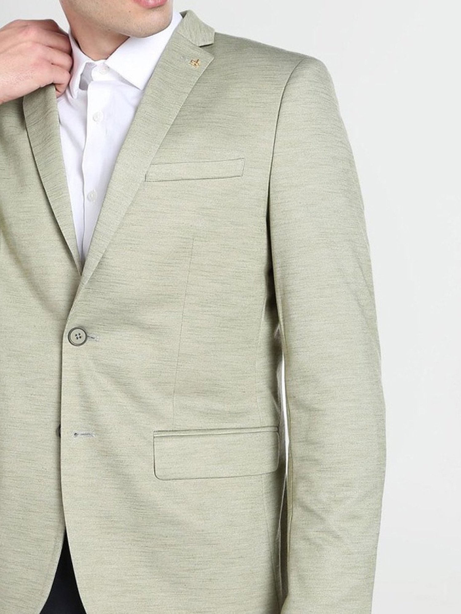 Arrow Green Slim Fit Heathered Blazer