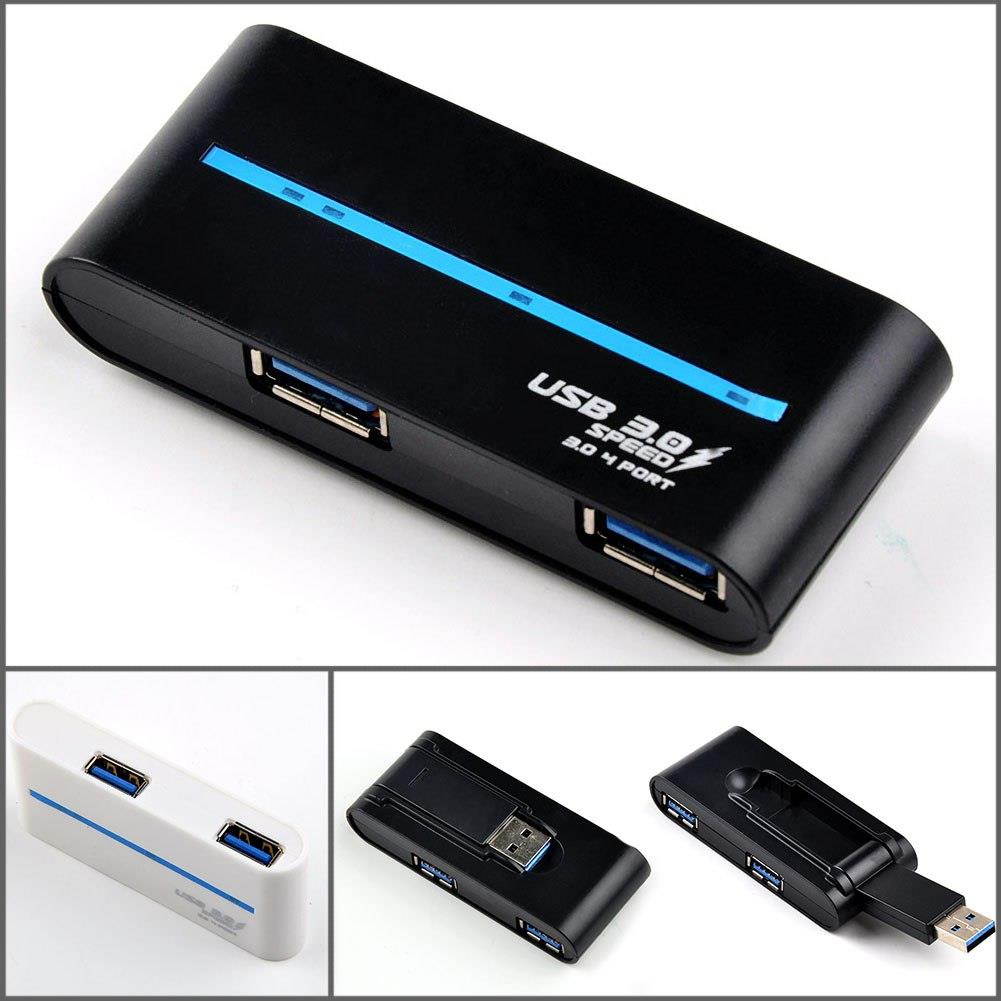 USB 3.0 Hub, Portable SuperSpeed 4 Port USB 3.0 Hub with Built-in Cable , USB Extension Multi-function USB Dock Hot Swapping Support for  Mac, PC, USB Flash Drives and Other Devices