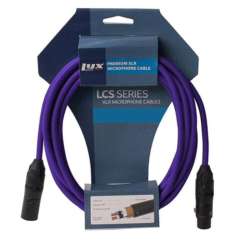 25 Feet XLR Microphone Cable Balanced Male to Female 3 Pin Mic Cord for Powered Speakers Audio Interface Professional Pro Audio Performance and Recording Devices Purple
