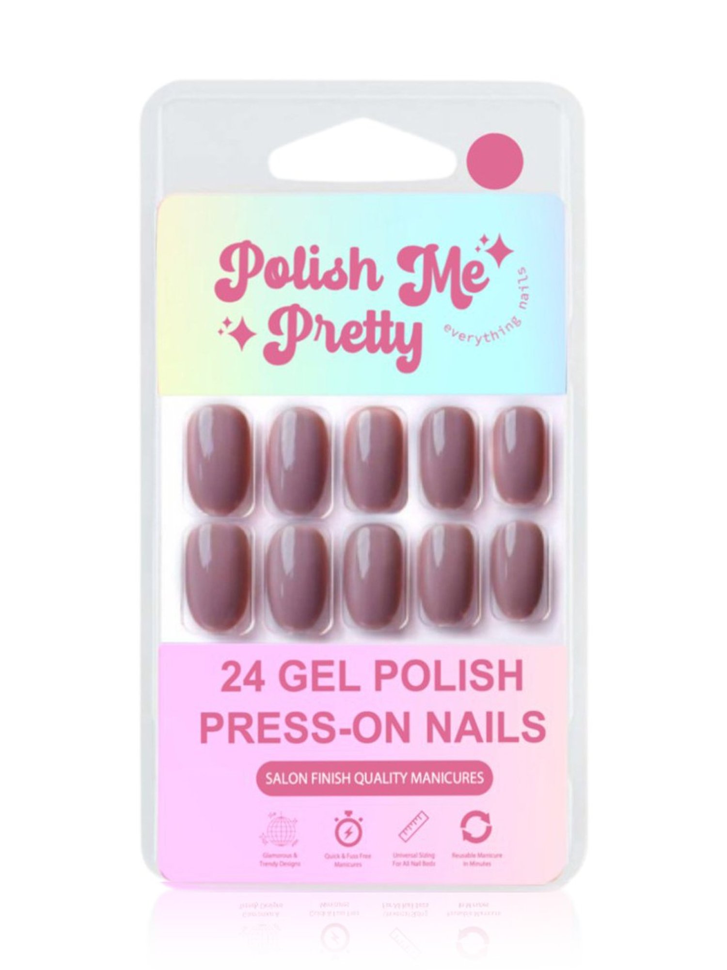 Polish Me Pretty Gel Polish Press-On Nails Rosy - Set of 24