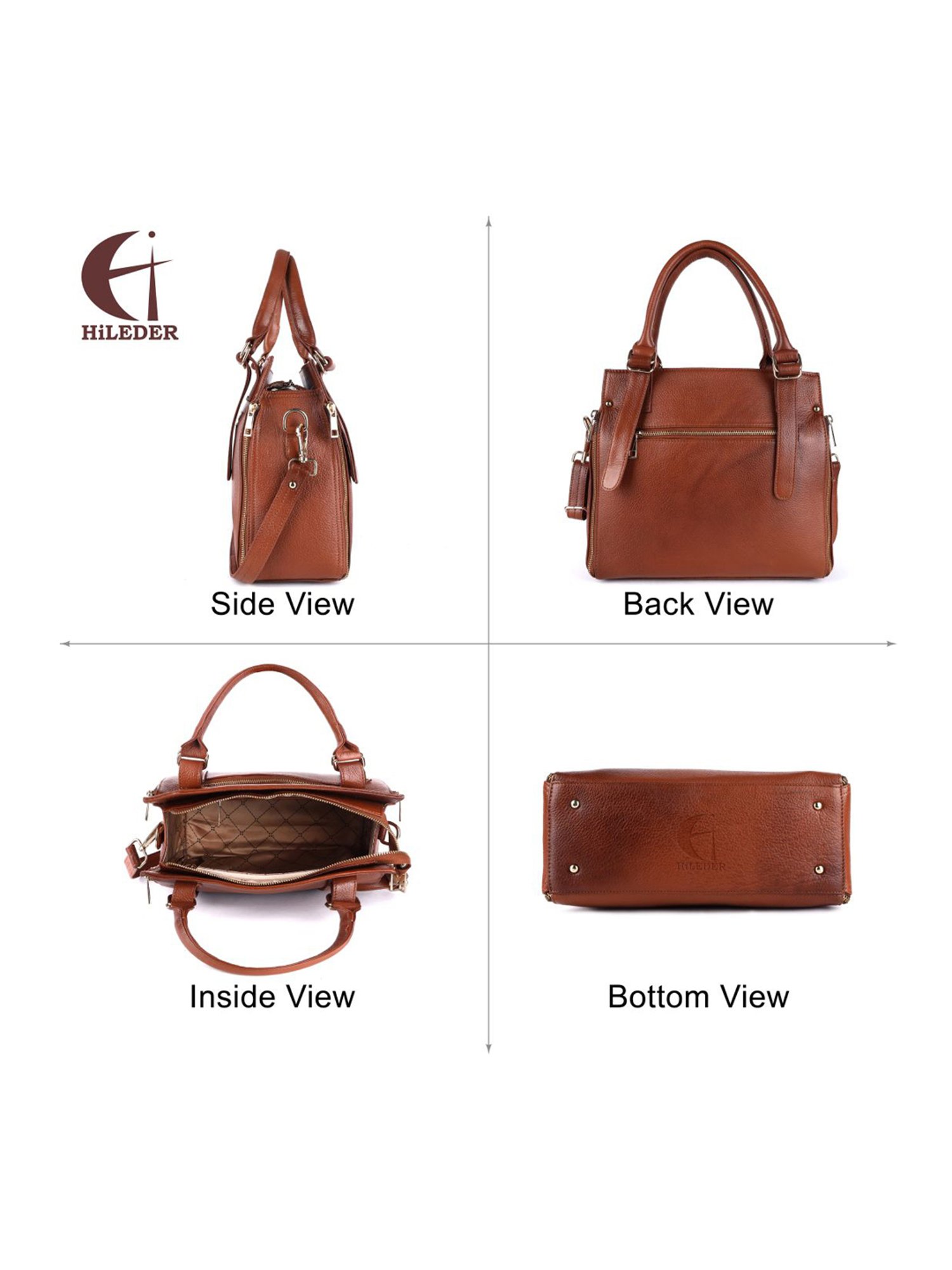 HiLEDER Tan Solid Medium Handbag