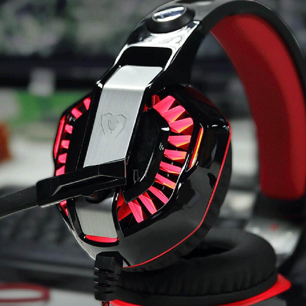Beexcellent GM-2 Gaming Headset with Mic Noise Reduction Headphones with LED Lights Ear-Pads for PlayStation 4 Xbox One PC Laptops