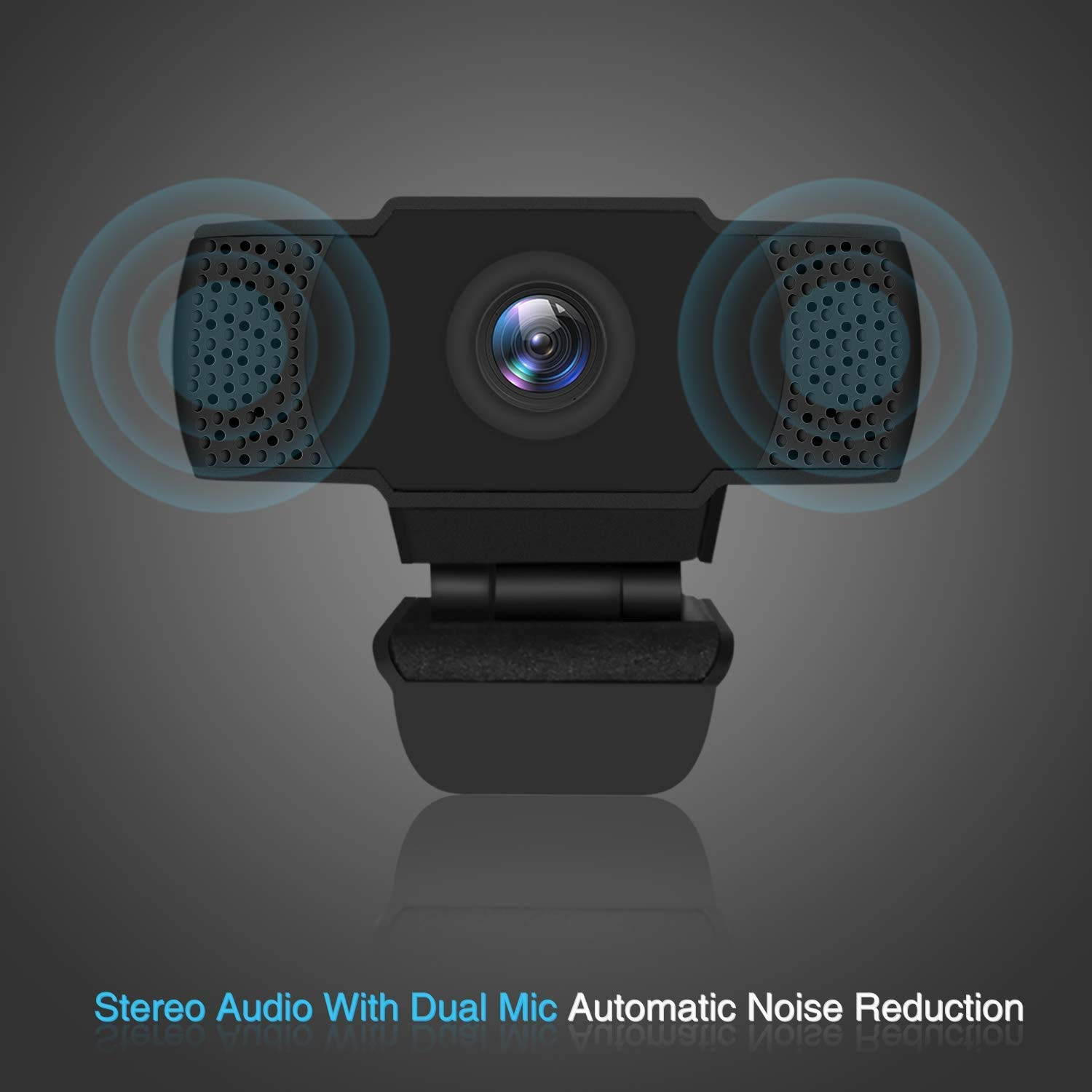 Webcam with Microphone, 1080P HD Webcam Streaming Computer Web Camera for Online Teaching/Business Meeting, Plug and Play Face Camera with Auto Focus for PC Desktop Laptop