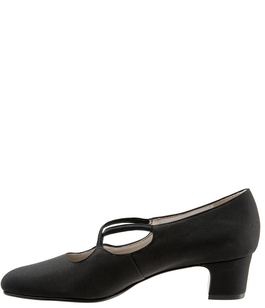 Trotters Jamie Textile Micro Block Heel Pumps