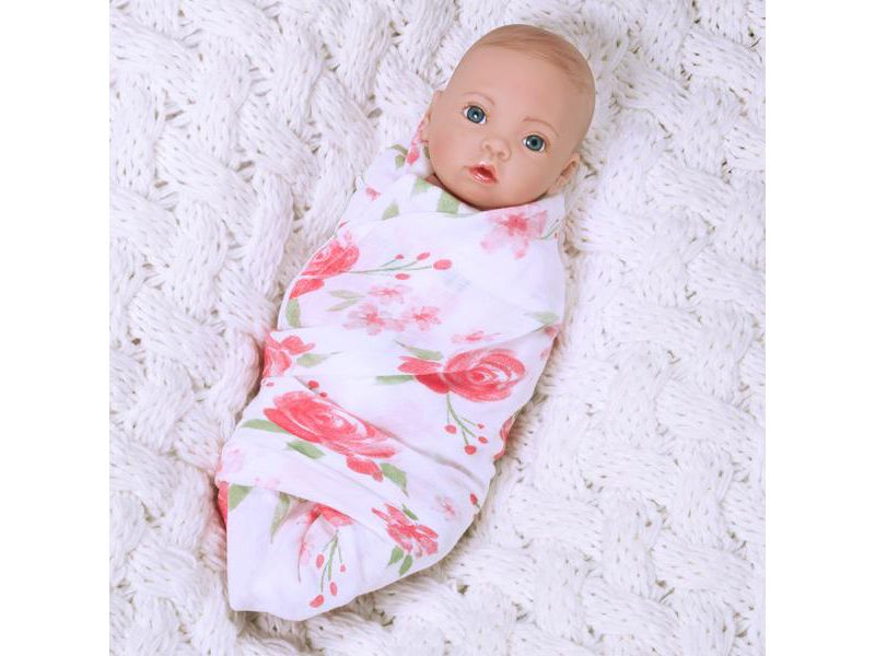 Paradise Galleries Newborn Baby Doll 16 inch Reborn Preemie, Swaddlers: Rose Petal, Safety Tested for 3+, 4-Piece Set