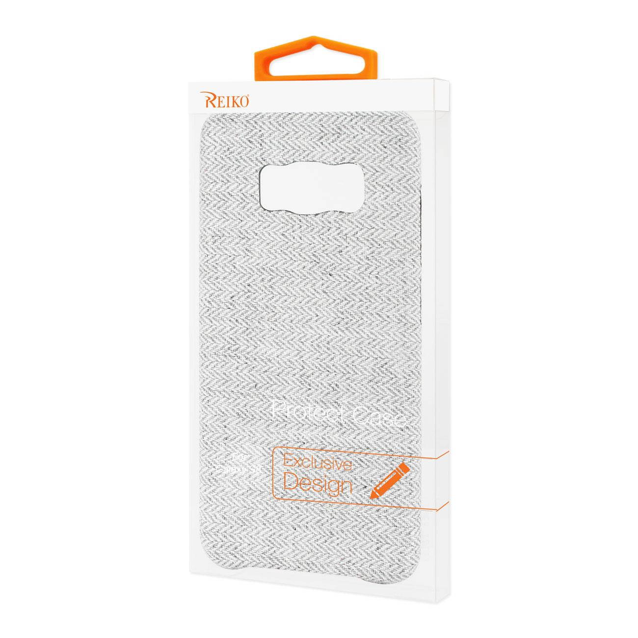 REIKO SAMSUNG GALAXY S8 HERRINGBONE FABRIC IN LIGHT GRAY
