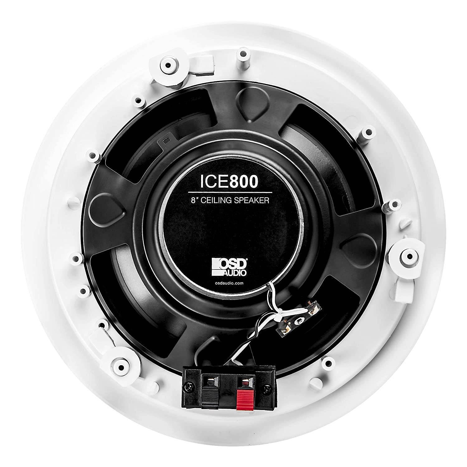 OSD Audio 8&rdquo; In-Ceiling Speaker Pair &ndash; 140W Stereo Speakers, Pivoting Tweeter - ICE800