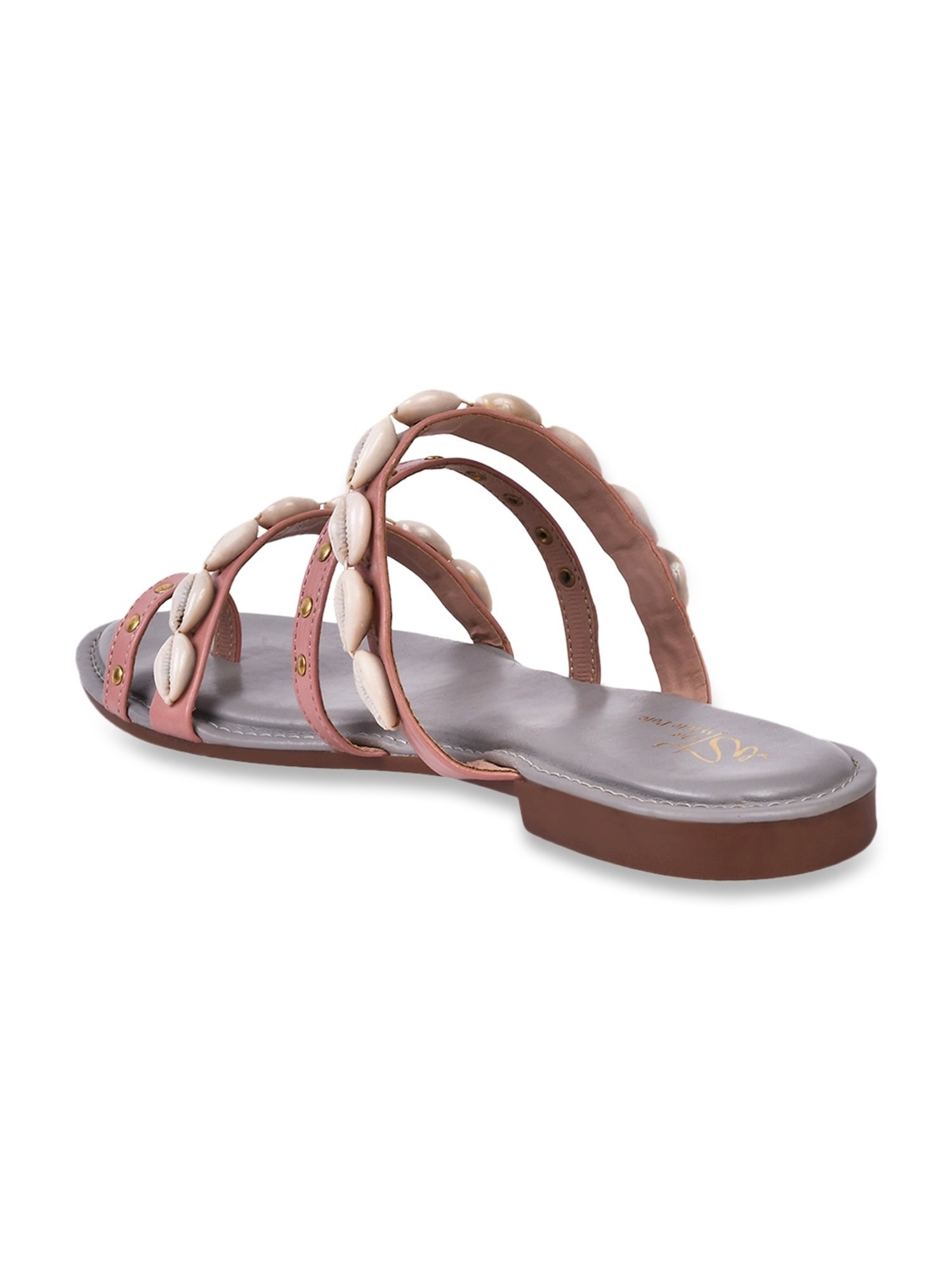 The White Pole Women's Peach Toe Ring Sandals