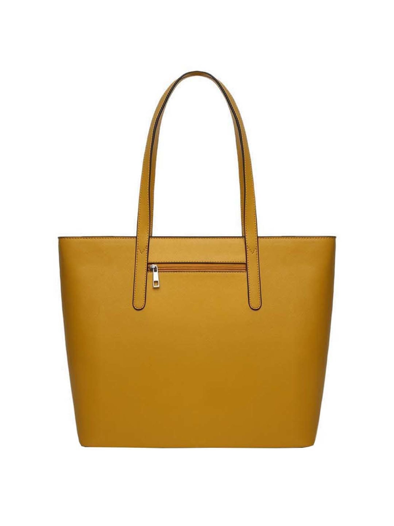 KLEIO Mustard Solid Medium Tote Handbag