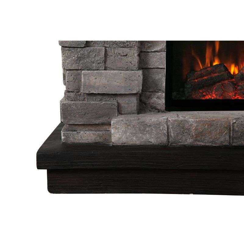 36" Freestanding Electric Fireplace Gray - Home Essentials