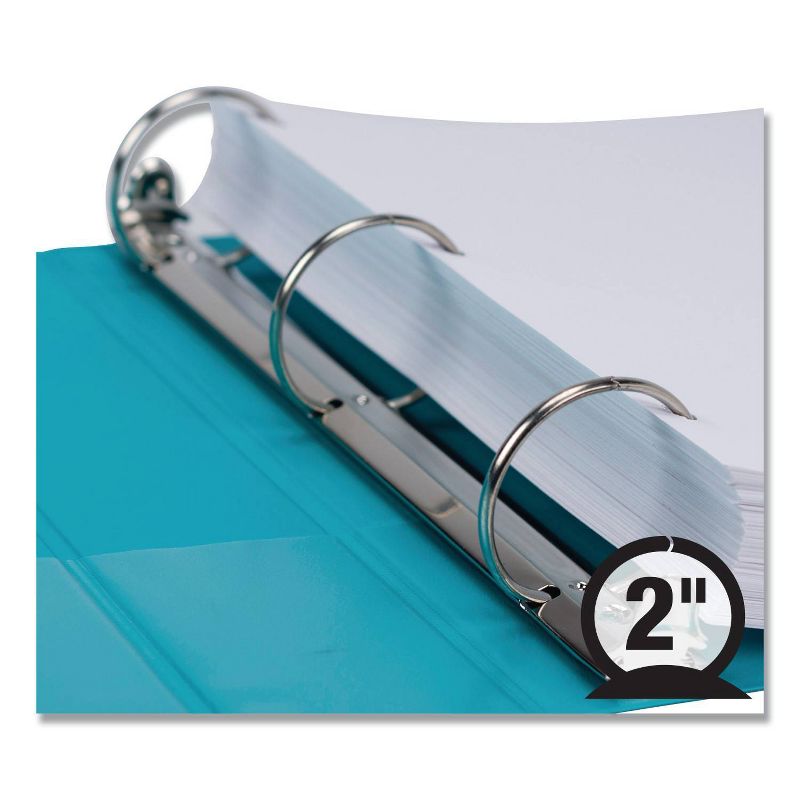 2pk 450 Sheet 2" Round Ring Binder Turquoise - Samsill