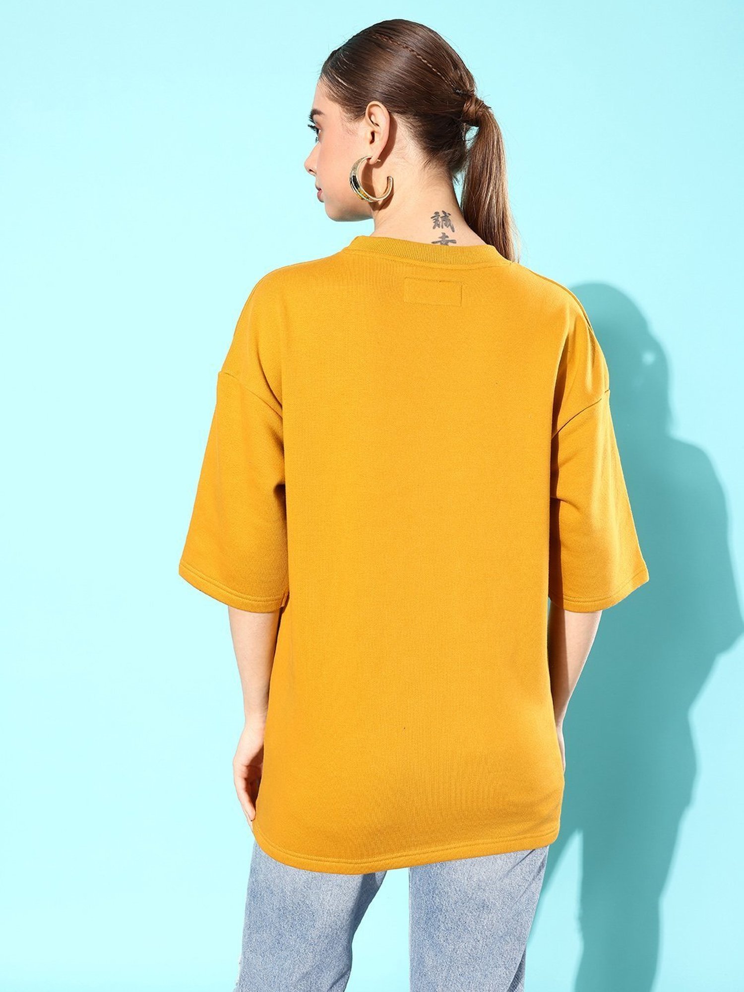 Difference of Opinion Mustard Fleece Oversized Sweatshirt