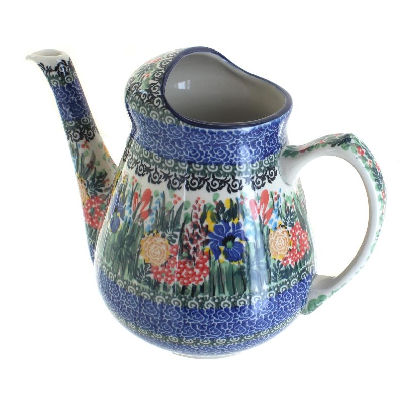 Blue Rose Polish Pottery Spring Tulip Watering Can