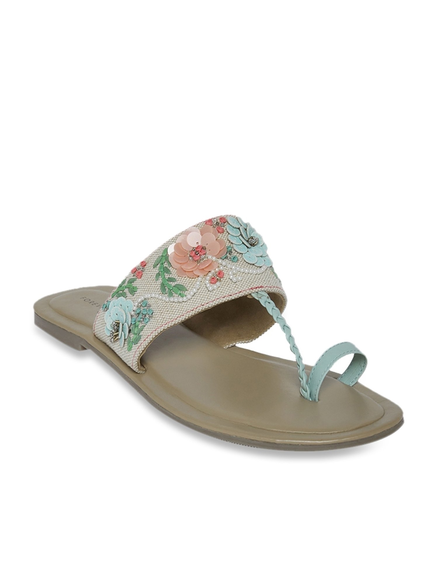 Forever Glam by Pantaloons Women's Sky Blue Toe Ring Sandals