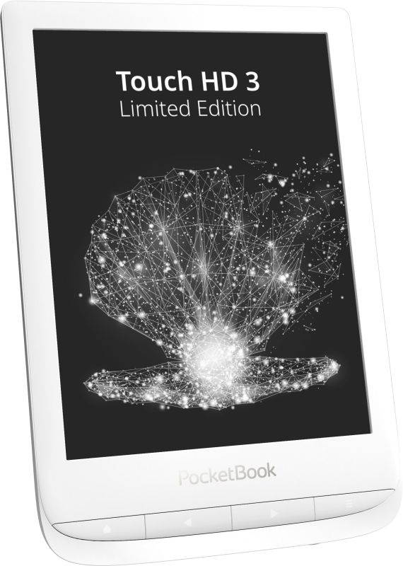 PocketBook Touch HD 3 Limited Edition (with protective cover). 6" E Ink&reg; Carta&trade;; HZO ProtectionTM (IPX 7); SMARTlight; Dual Core (2x1 GHz); Flash memory: 16GB; Accumulator: 1500 mAh (Li-Ion Polymer)