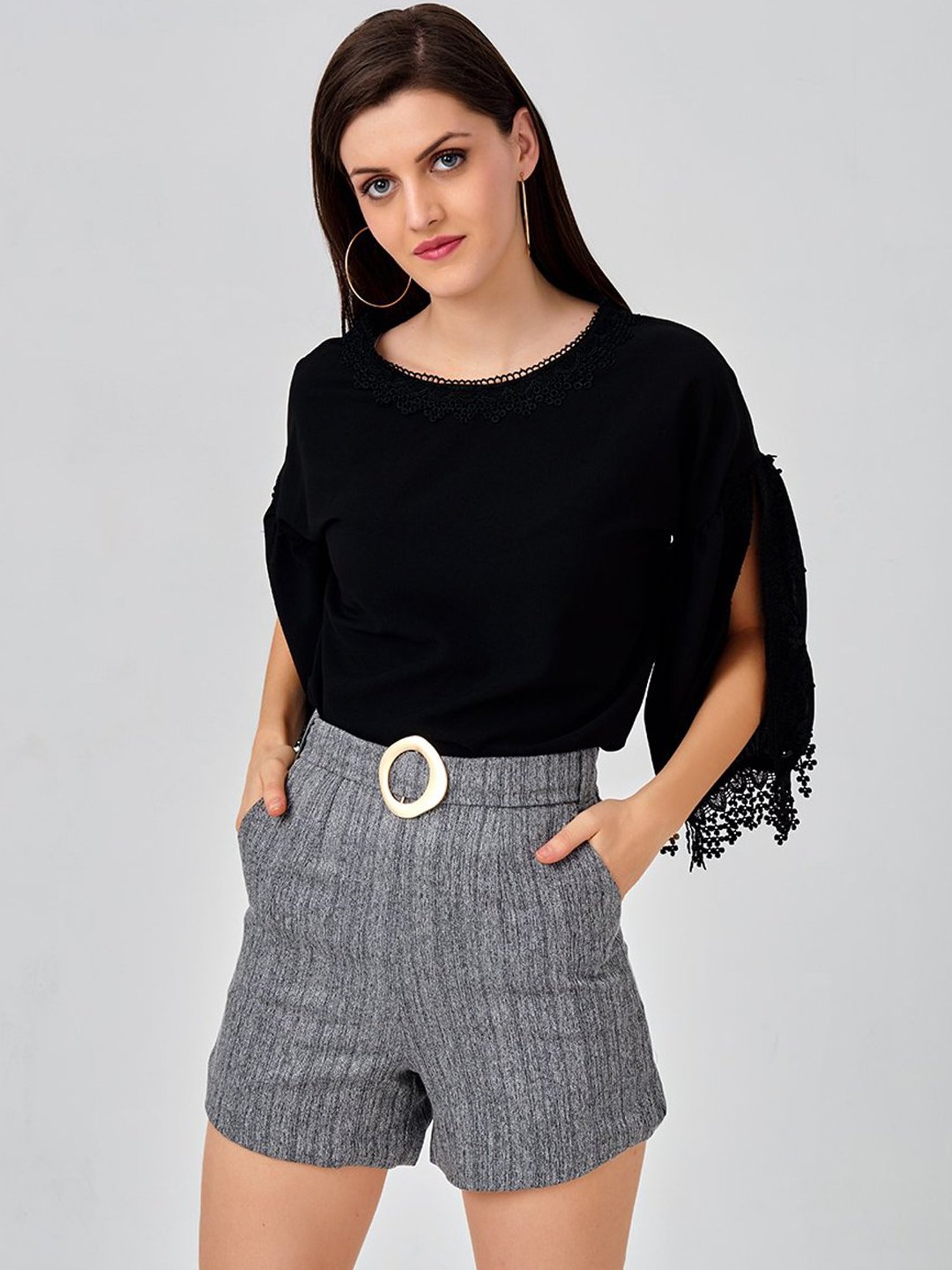 ISU Grey Self Pattern Shorts