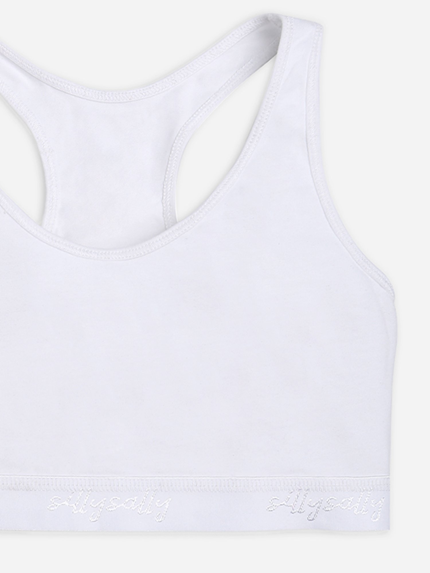 Sillysally Kids Solid White Bra (Pack Of 2)