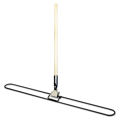 UNISAN 1490 Clip-On Dust Mop Handle, Lacquered Wood, Swivel Head, 1" Dia. x 60in Long