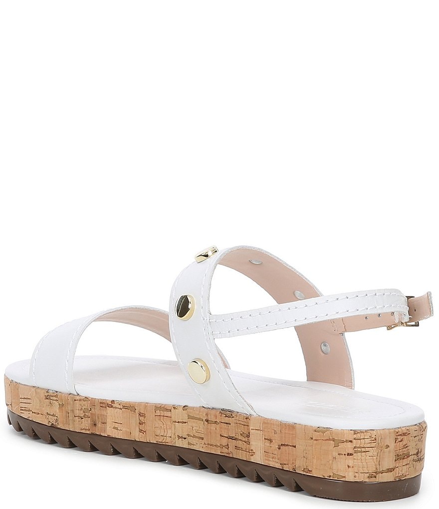 Schutz Rafah Leather Studded Detail Flatform Sandals