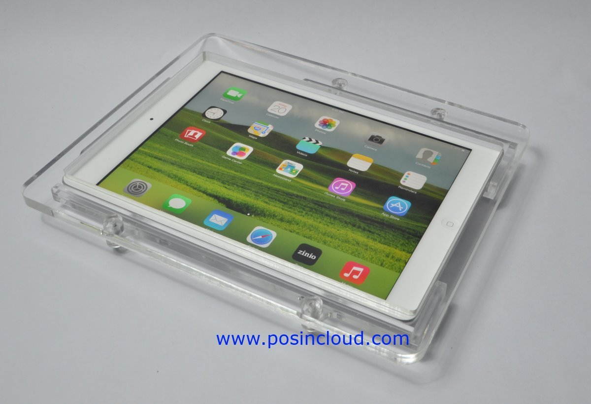 iPad 2/3/4 Clear VESA Mount Enclosure for POS, Kiosk, Store Display compatible w Square, PayPal Here, Amazon register, ID Tech Shuttle CC Reader