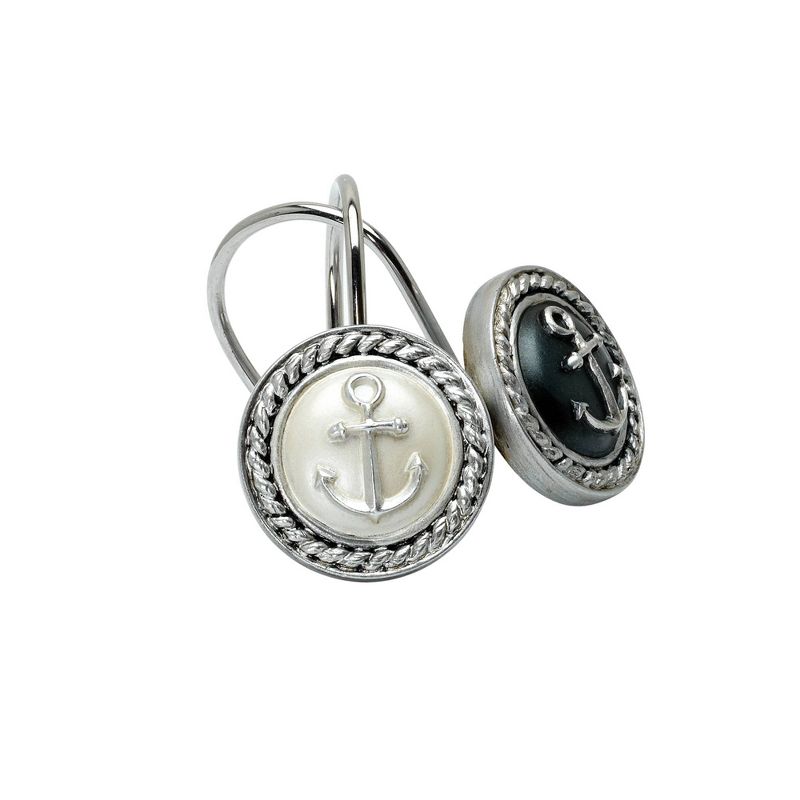 Beach Cottage Resin Slate Novelty Shower Curtain Hooks Natural/Slate - India Ink